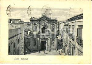 Cartolina originale da collezione 1956 TARANTO La Cattedrale ANIMATA *Cartolina postale FG VG 1