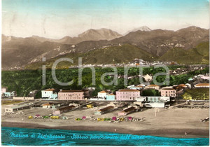 Cartolina originale da collezione 1960 MARINA DI PIETRASANTA (LU) SCORCIO PANORAMICO dall'aereo Cartolina FG VG 1