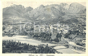 Cartolina originale da collezione 1946 BELLUNO Panorama generale e DOLOMITI *Cartolina postale FP VG 1