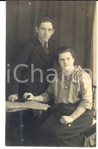 Fotografia d epoca originale 1922 MALEGNO BS Ritratto di giovani sposi Foto CROCI FP NV 1