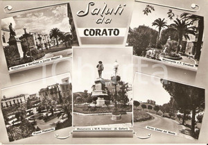 Cartolina originale da collezione 1965 CORATO (BA) vedutine con MONUMENTO IMBRIANI FG VG 1
