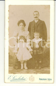 Fotografia d'epoca originale 1880 ROMAGNANO SESIA (NO) Famiglia Giovanni MAROLA Foto E. LAMBERTINI 1