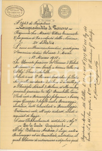 Documento originale, autentico 1911 BERNAREGGIO MB Achille PENATI vende terreno a Giuseppe BELLANI Documento 1