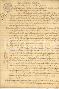 Documento originale, autentico 1822 BRESCIA Avv. Bartolomeo MIGLIORATI vende due casette ad Angelo BRAGA 1