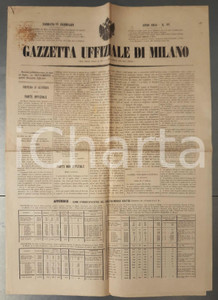Giornale, rivista storica 1855 GAZZETTA UFFICIALE DI MILANO Il Piemonte e la Guerra di Crimea  Giornale 1