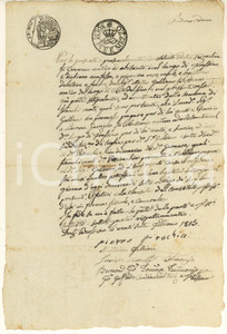 Documento originale, autentico 1815 FRASSINO CN Obbligo Pietro PEIRACCHIA debitore di Matteo GALLIANO 1