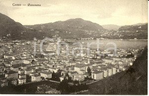 Cartolina originale da collezione 1910 ca COMO Panorama aereo della cittÃ  Cartolina FP NV 1