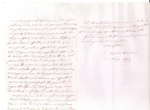Manoscritto, lettera originale 1858 TORINO Luigi GAJA su obbligazioni pro marchese d ARVILLARS Lettera 1
