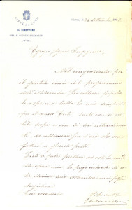 Manoscritto, lettera originale 1903 COMO Lettera direttore delle scuole primarie alla PRO COLTURA DANNEGGIATA 1