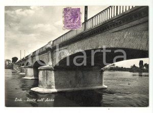 Cartolina originale da collezione 1953 Lodi - Ponte sull'Adda *Veduta d'epoca FG VG 1
