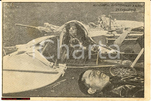 Cartolina originale da collezione 1913 Aviazione incidente mortale AUREL VLAICU  Cartolina postale 1