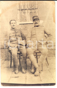 Fotografia d epoca originale 1918 WW1 Ritratto di militare1Â° Reggimento GENIO con commilitone Fotografia FP 1