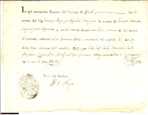 Documento originale, autentico 1862 ASCOLI SATRIANO (FG) Fitto dell'erba vernotica 1