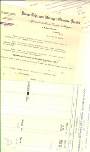 Manoscritto, lettera originale 1950 LONDON BANQUE BELGE POUR L ETRANGER Lotto lettera + 2 distinte con busta 1