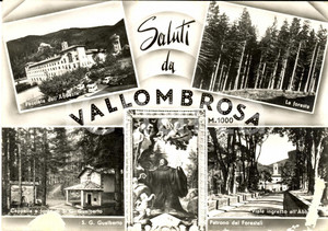 Cartolina originale da collezione 1964 VALLOMBROSA Vedutine dell'Abbazia FG VG 1