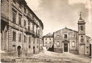 Cartolina originale da collezione 1950 ca RECANATI MC Palazzo Leopardi PIAZZA SABATO DEL VILLAGGIO FG NV 1
