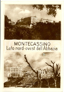 Cartolina originale da collezione 1948 MONTECASSINOFR Veduta abbazia bombardata dal lato nordovest FG VG 1
