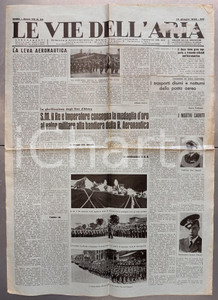 Giornale, rivista storica 1936 LE VIE DELL'ARIA Re decora Regia Aeronautica Medaglia Oro Valor Militare 1