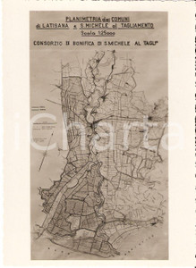 Fotografia d'epoca originale 1933 SAN MICHELE AL TAGLIAMENTO VE Planimetria bonifica 1
