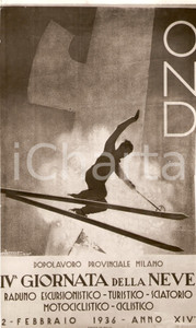 Fotografia d'epoca originale 1936 MILANO La quarta giornata della Neve FOTOGRAFIA COEVA DEL MANIFESTO 1
