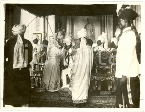 Fotografia d epoca originale 1926 BHOPAL INDIA Incoronazione HAMIDULLAH KHAN, ultimo principe Fotografia 1