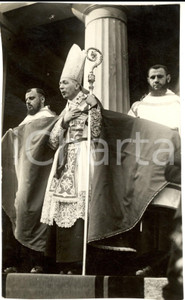 Fotografia d epoca originale 1933 MILANO Cimitero MUSOCCO Card. Ildefonso SCHUSTER celebra messa XXIV Maggio 1