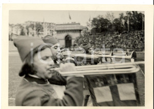 Fotografia d epoca originale 1934 MILANO ARENA  LITTORIALI Fanti suonano al carosello storico Foto 1