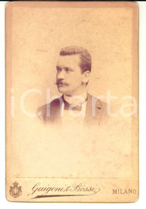 Fotografia d epoca originale 1890 ca MILANO Ritratto di Luigi BORIOLI Fotografia GUIGONI e BOSSI 1