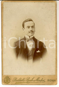 Fotografia d epoca originale 1900 ca ROMA Ritratto di giovane gentiluomo Foto BALDELLI REALE & MONTESI 1