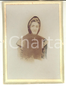 Fotografia d epoca originale 1890 ca Ritratto di anziana donna con velo nero Fotografia VINTAGE 10x16 cm 1