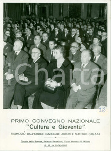 Fotografia d epoca originale 1959 MILANO Primo Convegno Nazionale Cultura e GioventÃ¹ O.N.A.S Le autoritÃ  1