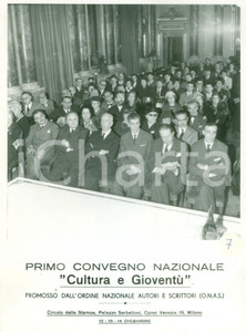 Fotografia d epoca originale 1959 MILANO Platea al Primo Convegno Nazionale Cultura GioventÃ¹ O.N.A.S. Foto 1
