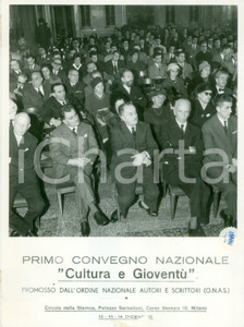 Fotografia d epoca originale 1959 MILANO Primo Convegno Nazionale Cultura GioventÃ¹ a Palazzo SERBELLONI 1