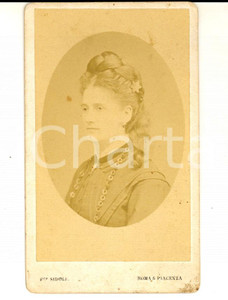 Fotografia d epoca originale 1880 ca ROMA Ritratto di donna con stella tra i capelli Foto Francesco SIDOLI 1