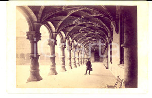 Fotografia d epoca originale 1880 ca LIEGE B Cortile del Palazzo di Giustizia Foto A. STRAUS VINTAGE 11x16 1