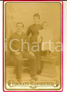 Fotografia d epoca originale 1890 ca ARONA NO Faustino CARONE con la figlia Giuseppina Foto 9x12 cm 1