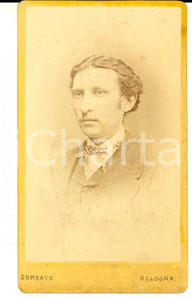 Fotografia d epoca originale 1870 ca BOLOGNA Ritratto del giovane MONDINI all amico MACOPPI Foto SORGATO CDV 1