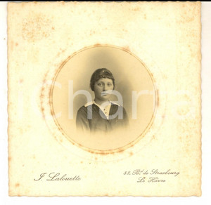 Fotografia d epoca originale 1910 ca LE HAVRE F Ritratto di giovane donna Fotografia LALOUETTE 13x13 cm 1
