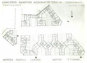 Fotografia d epoca originale 1938 MILANO EDILIZIA POPOLARE Progetto case in condominio F.lli LAMARO Foto 1