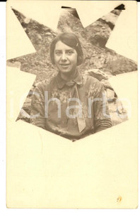 Fotografia d epoca originale 1940 VENTIMIGLIA Donna con camicia a fiori Foto GUGLIELMO Fotografo viaggiante 1