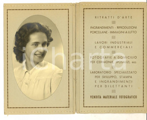 Fotografia d epoca originale 1940 ca SESTO CALENDE Ritratto di donna Foto cartolina TONINI con portafoto 1