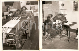 Fotografia d epoca originale 1969 PAVIA Tipografia Mario PONZIO Operaie rilegatrici al lavoro FRONTE RETRO 1
