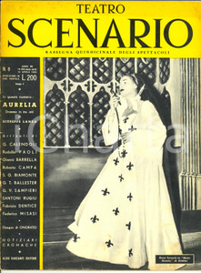 Giornale, rivista storica 1952 TEATRO SCENARIO Dramma AURELIA di G. LANZA Rivista Anno XVI n° 8 1