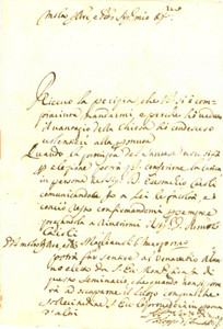 Documento originale, autentico 1720 MAGLIANO SABINA RI Eustachio CAROLI nominato parrocchia POGGIO CATINO 1