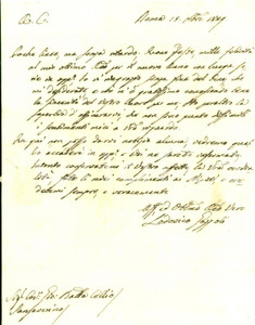 Autografo originale 1829 ROMA Monsignor Lodovico GAZZOLI augura buone feste Lettera AUTOGRAFA 1