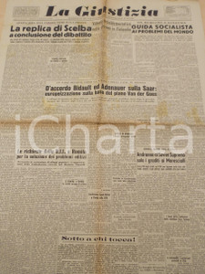 Giornale, rivista storica 1954 LA GIUSTIZIA BIDAULT e ADENAUER d accordo sulla SAAR Giornale 1