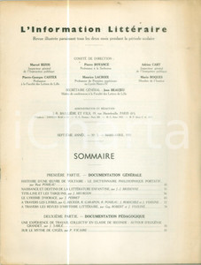 Libro, pubblicazione d epoca 1955 L INFORMATION LITTERAIRE RenÃ© POMEAU Histoire d une oeuvre de VOLTAIRE 1