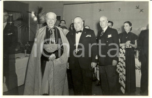Fotografia d epoca originale 1951 Nave HOME LINES Visita card. Federico TEDESCHINI e comandante Ugo CHINCA 1