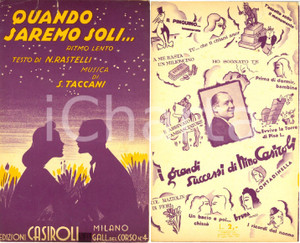 Oggetto da collezione cartaceo 1942 Nino RASTELLI Sandro TACCANI Quando saremo soli... Spartito Ill. NISA 1