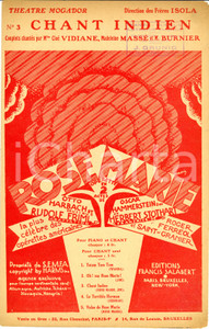 Oggetto da collezione cartaceo 1925 Roger FERREOL SAINT GRANIER R. FRIML Chant Indien da ROSE MARIE Spartito 1
